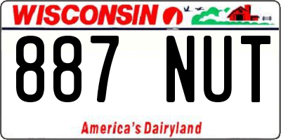 WI license plate 887NUT