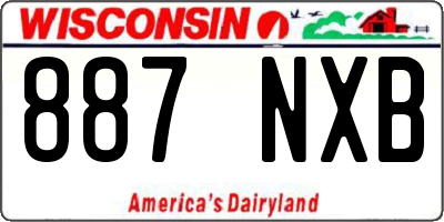 WI license plate 887NXB