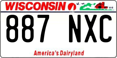 WI license plate 887NXC