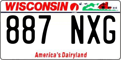 WI license plate 887NXG