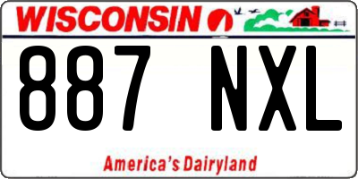WI license plate 887NXL