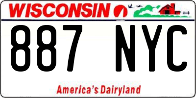 WI license plate 887NYC
