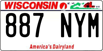 WI license plate 887NYM