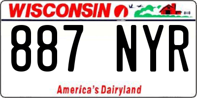 WI license plate 887NYR