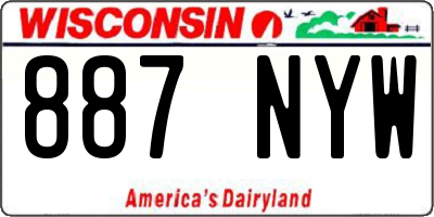 WI license plate 887NYW