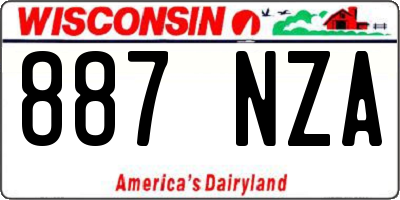 WI license plate 887NZA
