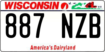 WI license plate 887NZB
