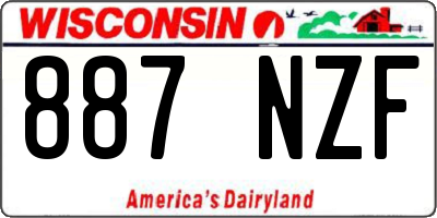WI license plate 887NZF