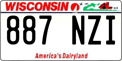 WI license plate 887NZI