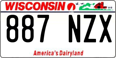 WI license plate 887NZX