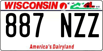 WI license plate 887NZZ