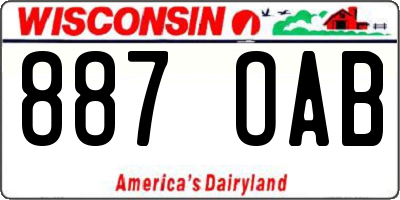 WI license plate 887OAB