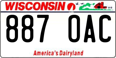 WI license plate 887OAC