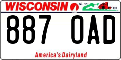 WI license plate 887OAD