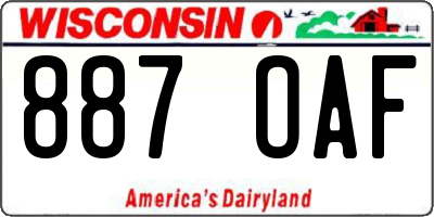 WI license plate 887OAF