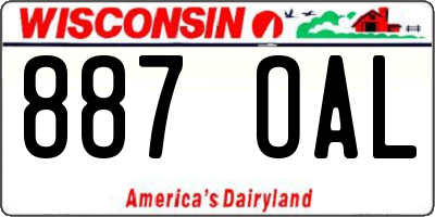 WI license plate 887OAL