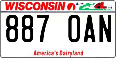 WI license plate 887OAN