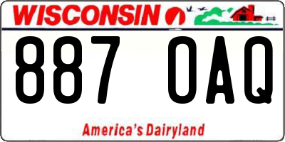 WI license plate 887OAQ