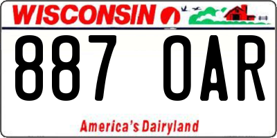 WI license plate 887OAR
