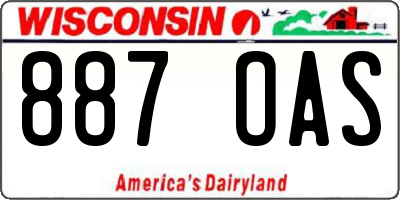 WI license plate 887OAS