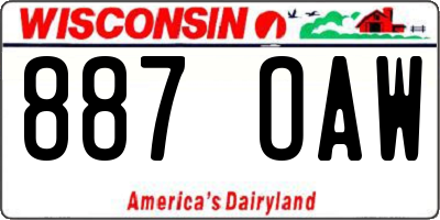 WI license plate 887OAW