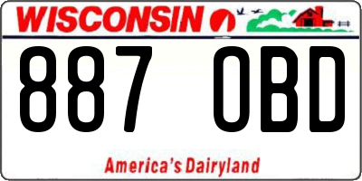 WI license plate 887OBD