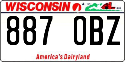 WI license plate 887OBZ