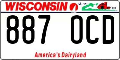 WI license plate 887OCD