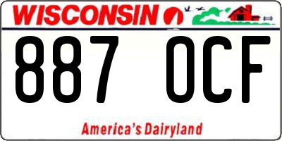 WI license plate 887OCF