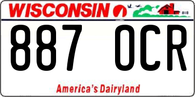 WI license plate 887OCR