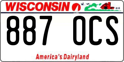WI license plate 887OCS