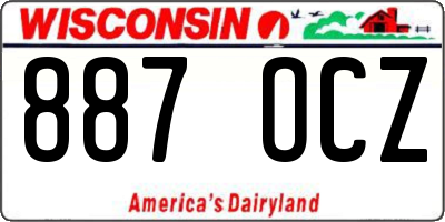 WI license plate 887OCZ