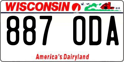 WI license plate 887ODA