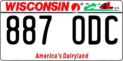 WI license plate 887ODC