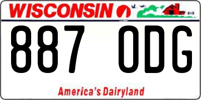 WI license plate 887ODG