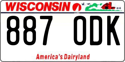WI license plate 887ODK