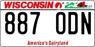 WI license plate 887ODN