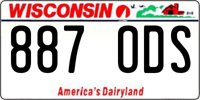WI license plate 887ODS