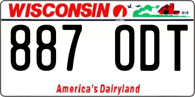WI license plate 887ODT