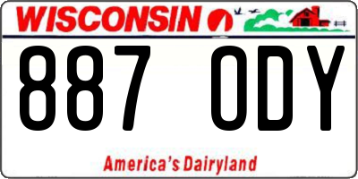 WI license plate 887ODY