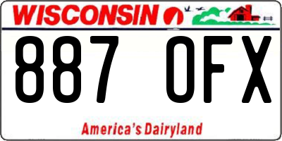 WI license plate 887OFX