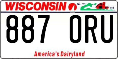 WI license plate 887ORU
