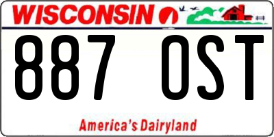 WI license plate 887OST