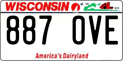 WI license plate 887OVE