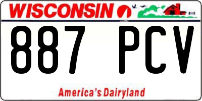 WI license plate 887PCV