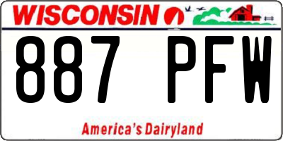 WI license plate 887PFW