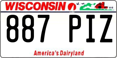 WI license plate 887PIZ