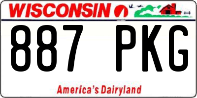 WI license plate 887PKG