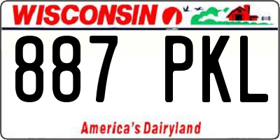 WI license plate 887PKL