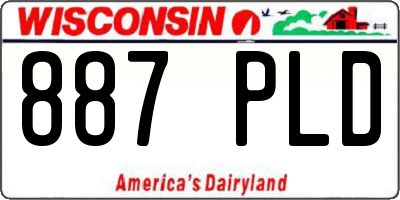 WI license plate 887PLD